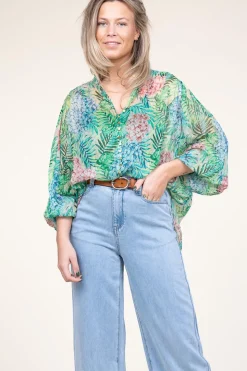 Lurex Blouse With Print Talici | Green... | Ibana | Little Soho