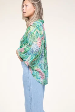 Lurex Blouse With Print Talici | Green... | Ibana | Little Soho