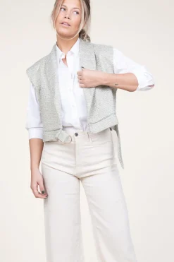 Lurex Jacquard Waistcoat Letica | Green... | Aaiko | Little Soho
