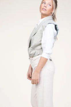 Lurex Jacquard Waistcoat Letica | Green... | Aaiko | Little Soho