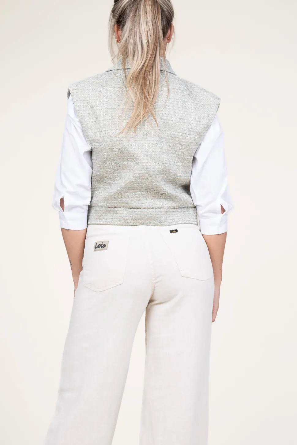 Lurex Jacquard Waistcoat Letica | Green... | Aaiko | Little Soho