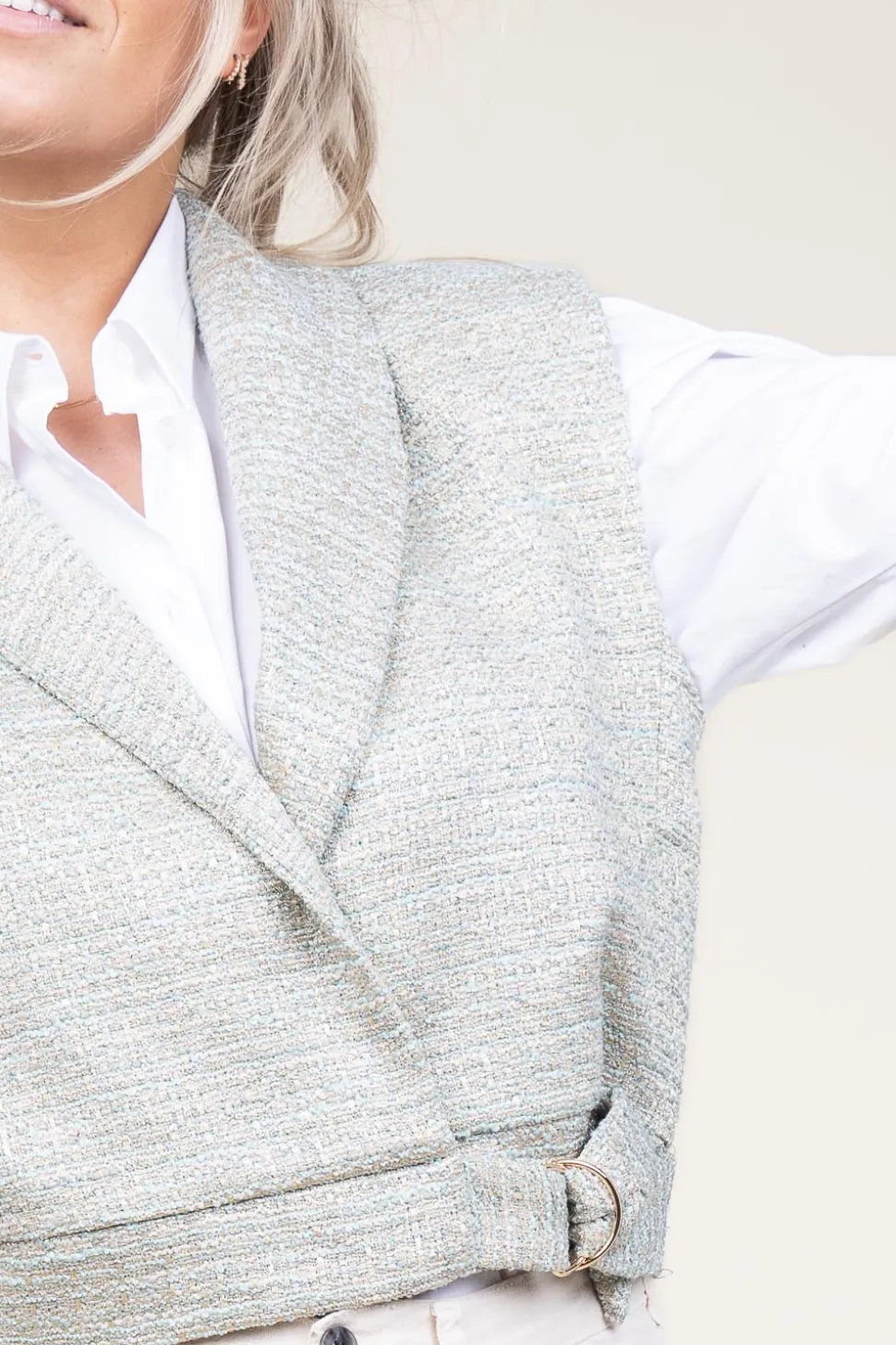 Lurex Jacquard Waistcoat Letica | Green... | Aaiko | Little Soho