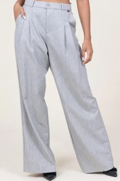 Lurex Linen Pleated Trousers Genius | Grey... | D-Etoiles Casiope | Little Soho