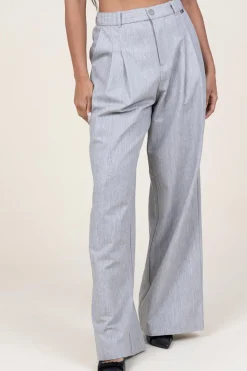 Lurex Linen Pleated Trousers Genius | Grey... | D-Etoiles Casiope | Little Soho