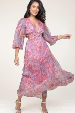 Lurex Maxi Dress Rainbow | Pink... | Berenice | Little Soho