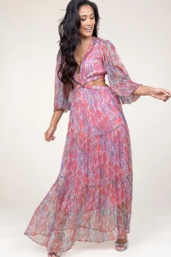 Lurex Maxi Dress Rainbow | Pink... | Berenice | Little Soho