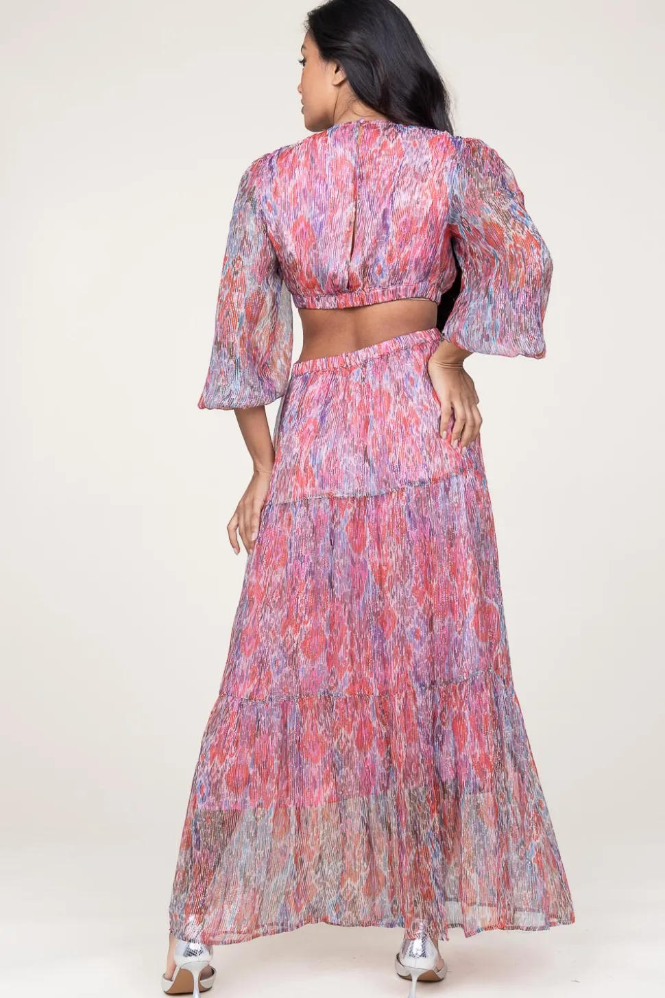 Lurex Maxi Dress Rainbow | Pink... | Berenice | Little Soho