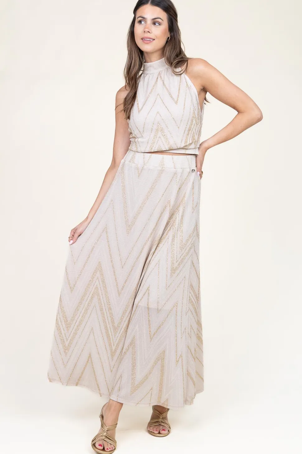 Lurex Midi Skirt Santa Maria | Nude... | Liu Jo | Little Soho