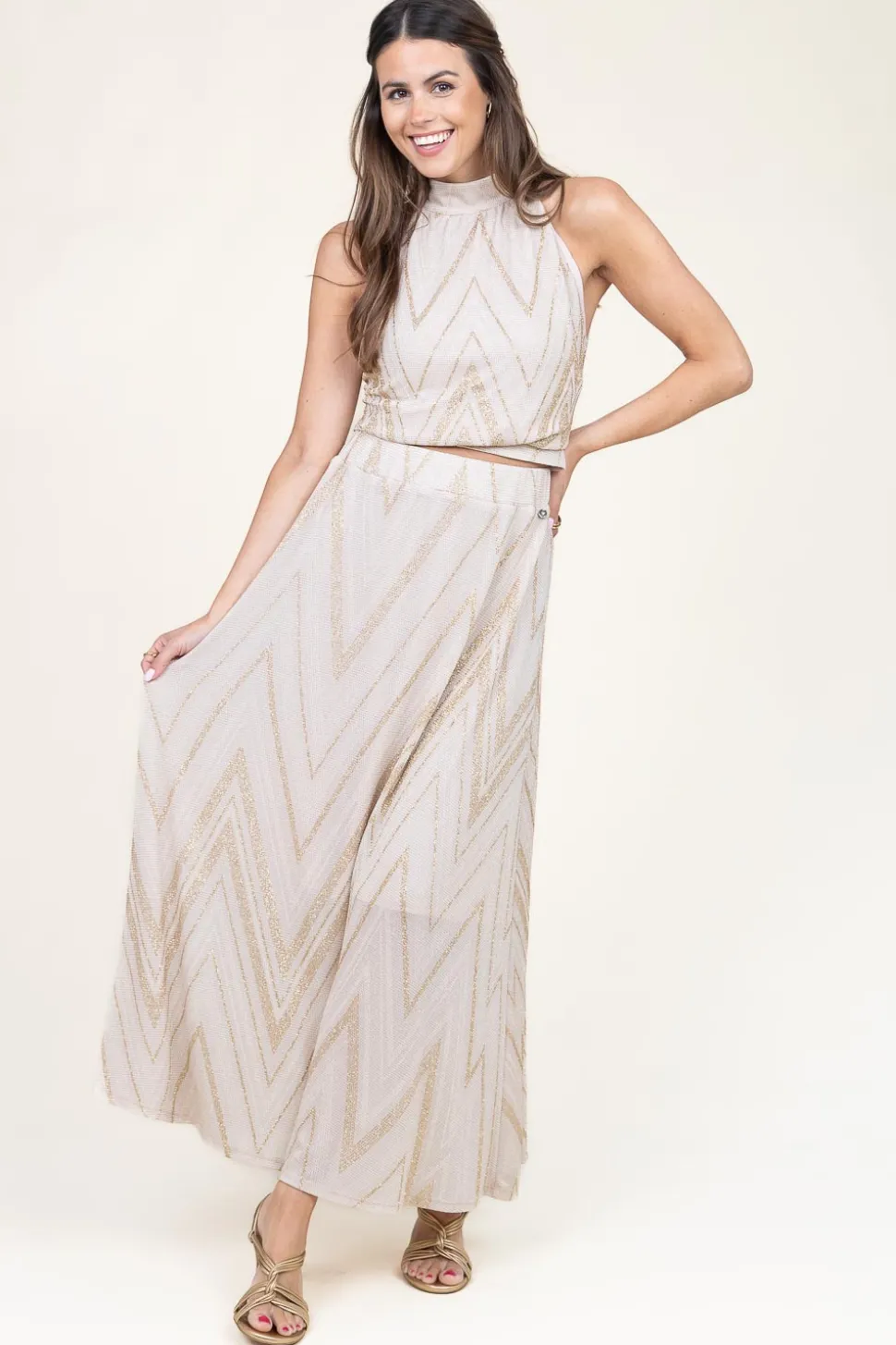 Lurex Midi Skirt Santa Maria | Nude... | Liu Jo | Little Soho