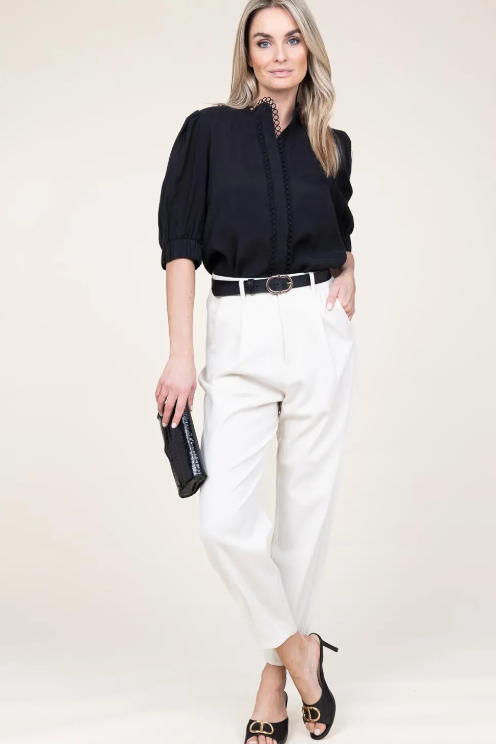 Lyocell Blouse With Lace Molly | Black... | Copenhagen Muse | Little Soho