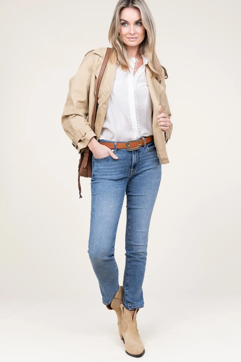 Lyocell Blouse With Lace Molly | Natural... | Copenhagen Muse | Little Soho