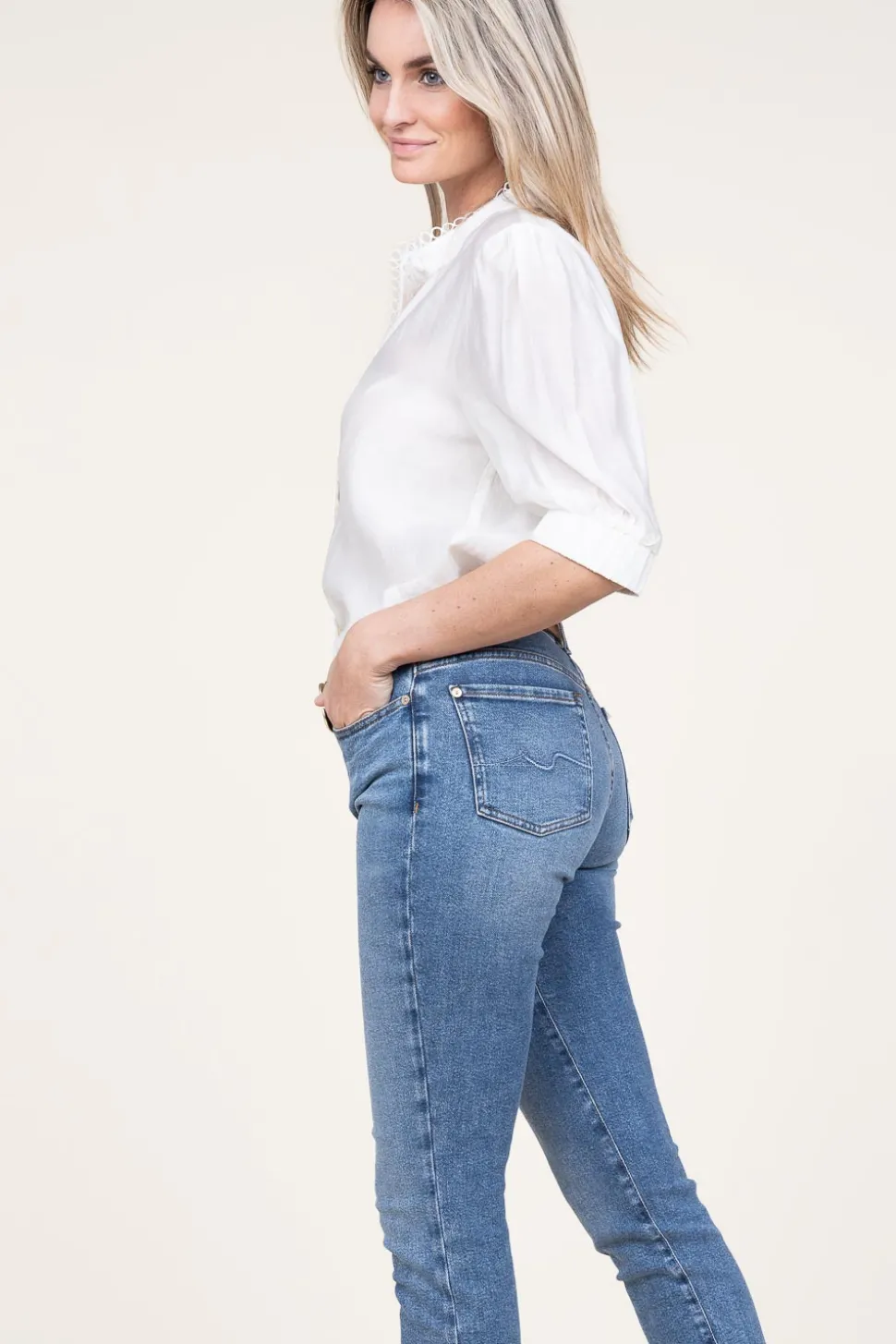 Lyocell Blouse With Lace Molly | Natural... | Copenhagen Muse | Little Soho