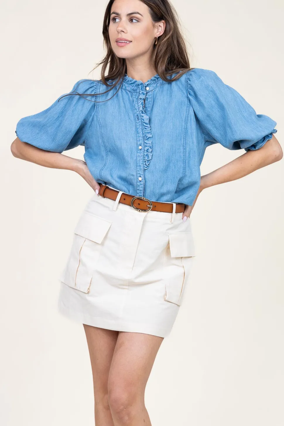 Lyocell Denim Blouse Patricia | Blue... | Louizon | Little Soho