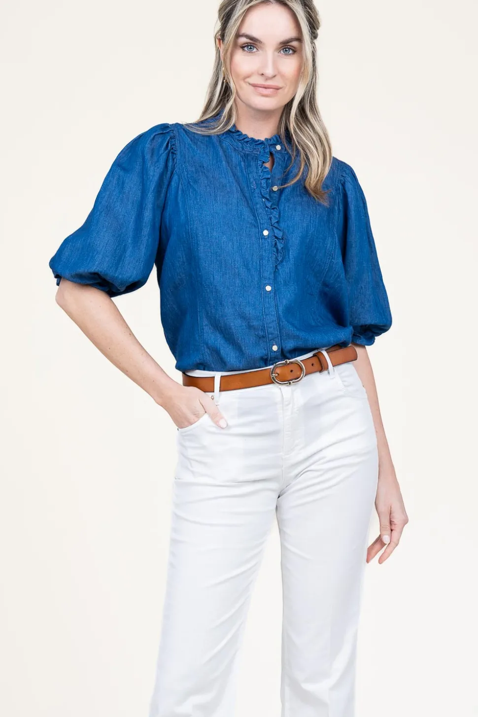 Lyocell Denim Blouse Patricia | Blue... | Louizon | Little Soho