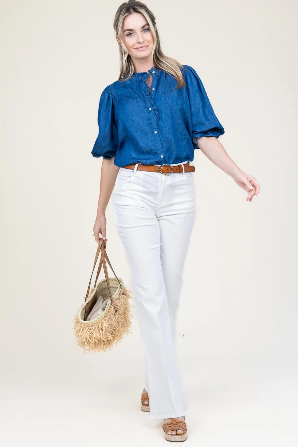 Lyocell Denim Blouse Patricia | Blue... | Louizon | Little Soho