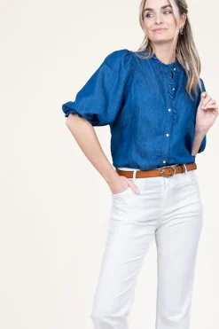 Lyocell Denim Blouse Patricia | Blue... | Louizon | Little Soho