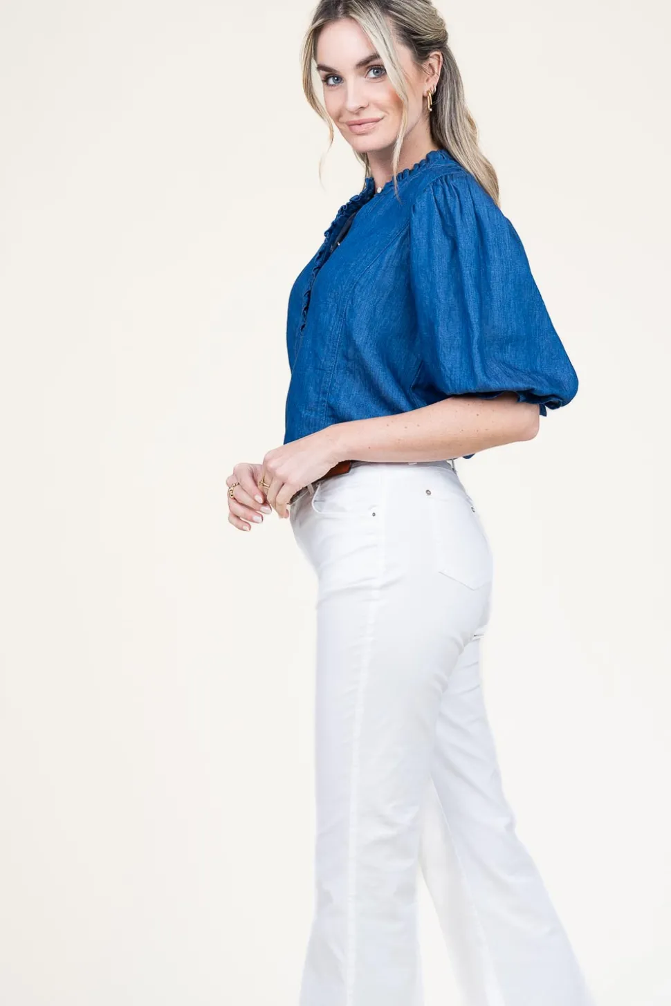 Lyocell Denim Blouse Patricia | Blue... | Louizon | Little Soho