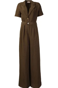 Lyocell Linen Jumpsuit Dattilo | Green... | Liu Jo | Little Soho