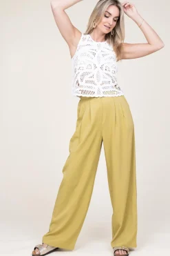 Lyocell Pleated Trousers Jicky | Green... | Suncoo | Little Soho
