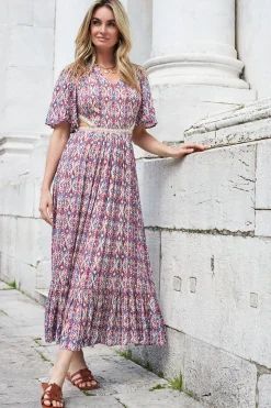 Maxi Dress With Cut-Outs Vermeil | Pink... | Louizon | Little Soho
