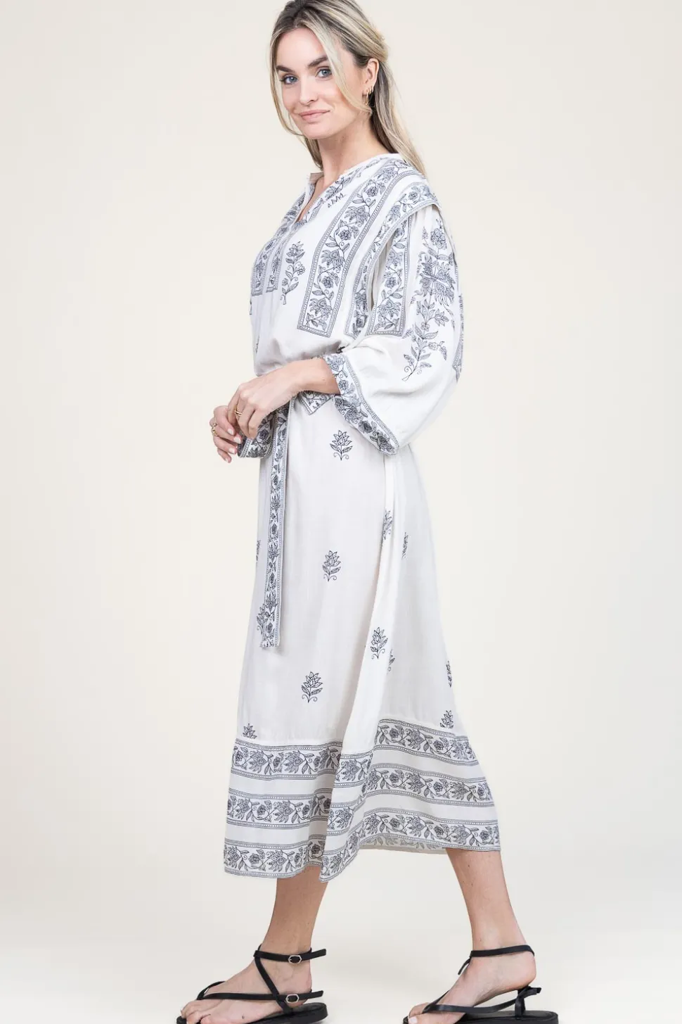 Maxi Dress With Embroidery Dorina | Natural... | Stella Forest | Little Soho