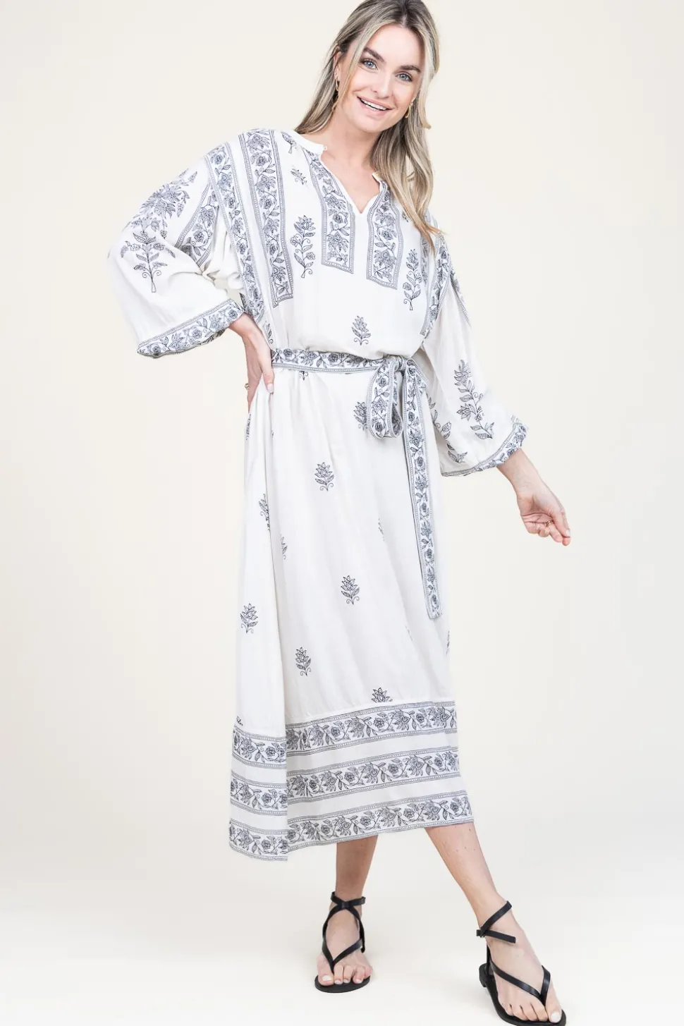 Maxi Dress With Embroidery Dorina | Natural... | Stella Forest | Little Soho
