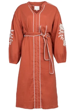 Maxi Dress With Embroidery Garbriella | Red... | Stella Forest | Little Soho