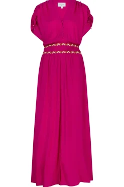 Maxi Dress With Embroidery Imperia | Pink... | Dante 6 | Little Soho