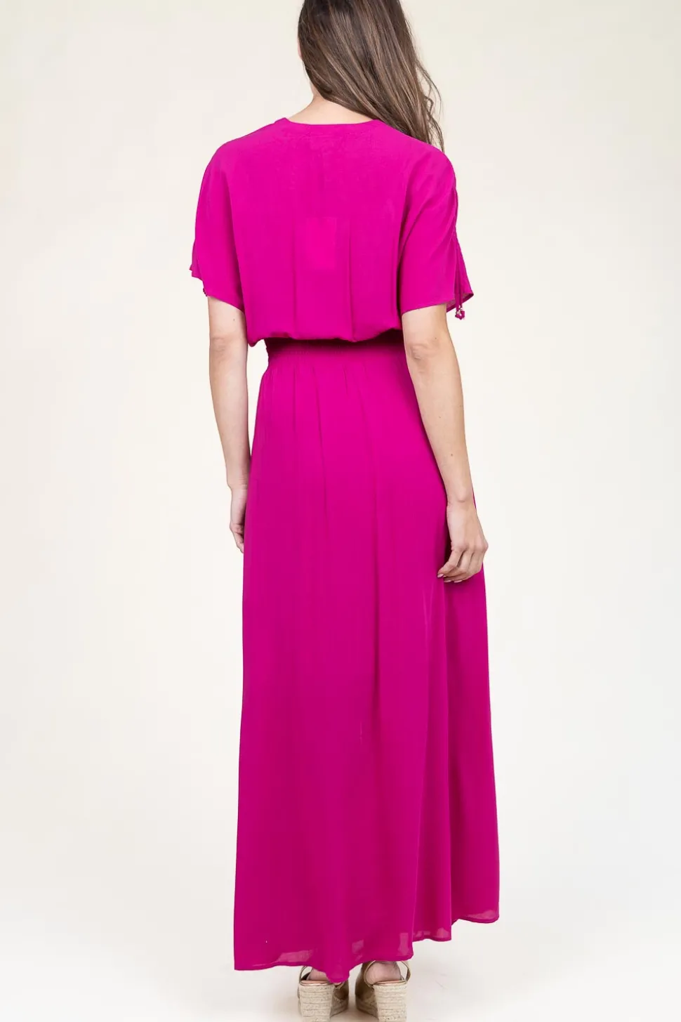 Maxi Dress With Embroidery Imperia | Pink... | Dante 6 | Little Soho