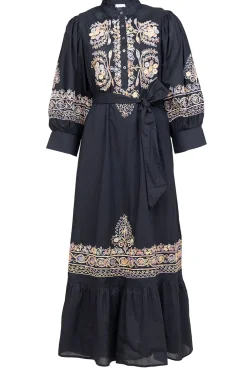 Maxi Dress With Embroidery Neil | Black... | Antik Batik | Little Soho