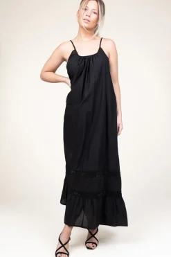 Maxi Dress With Lace Detail Huliana | Black... | Kocca | Little Soho