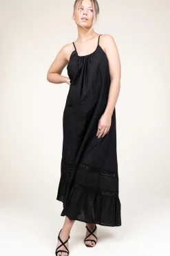 Maxi Dress With Lace Detail Huliana | Black... | Kocca | Little Soho