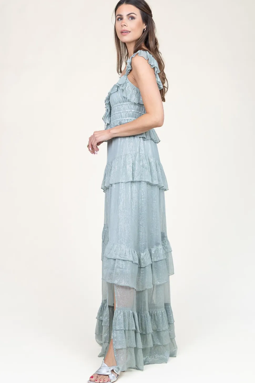 Maxi Dress With Lurex Danessa | Blue... | Ibana | Little Soho