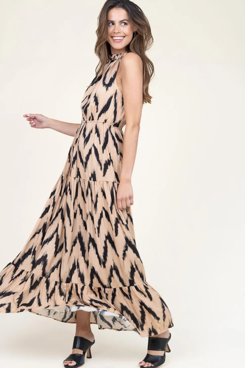Maxi Dress With Print Charissa | Natural... | Aaiko | Little Soho