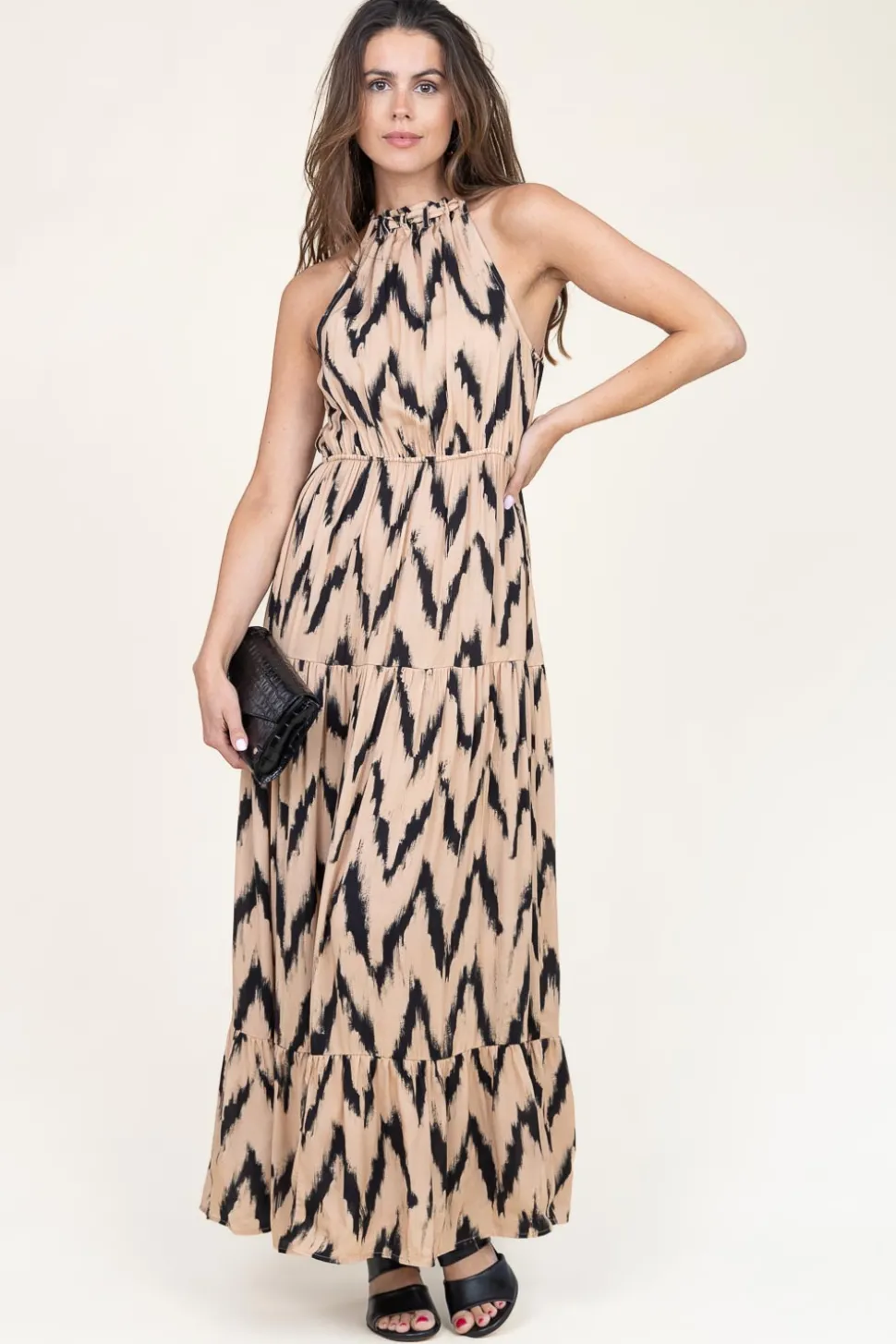 Maxi Dress With Print Charissa | Natural... | Aaiko | Little Soho