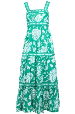 Maxi Dress With Print Mora | Green... | Stella Forest | Little Soho