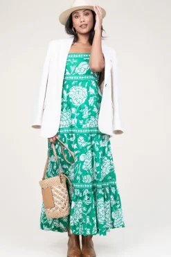 Maxi Dress With Print Mora | Green... | Stella Forest | Little Soho