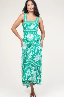 Maxi Dress With Print Mora | Green... | Stella Forest | Little Soho