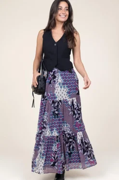Maxi Skirt With Print Brooke | Purple... | Ba&Sh | Little Soho