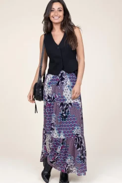 Maxi Skirt With Print Brooke | Purple... | Ba&Sh | Little Soho