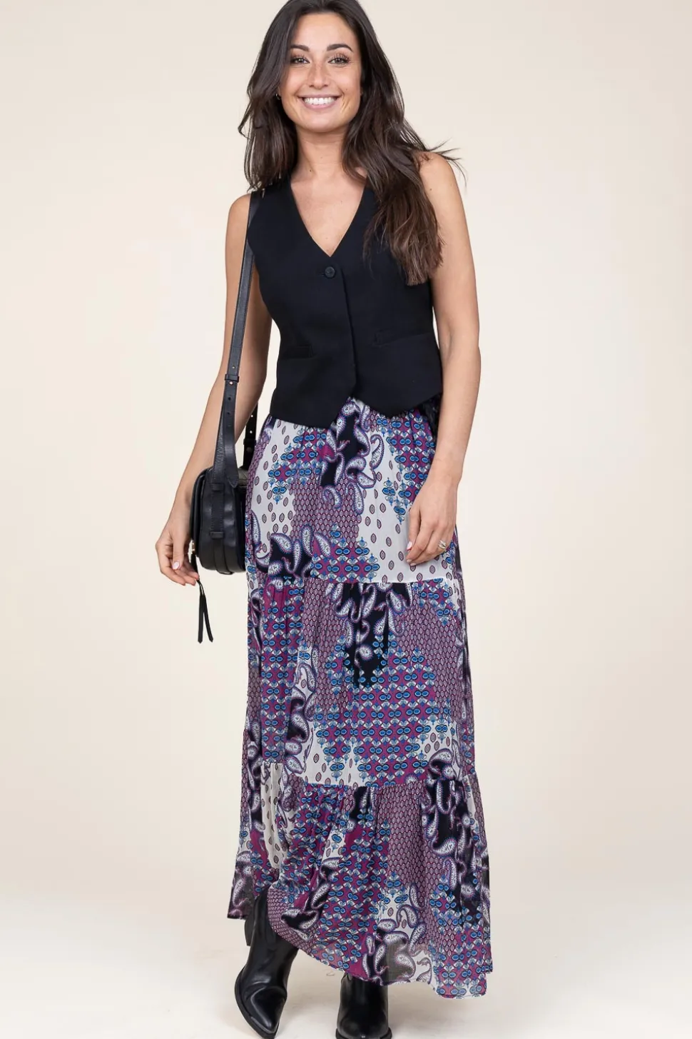 Maxi Skirt With Print Brooke | Purple... | Ba&Sh | Little Soho