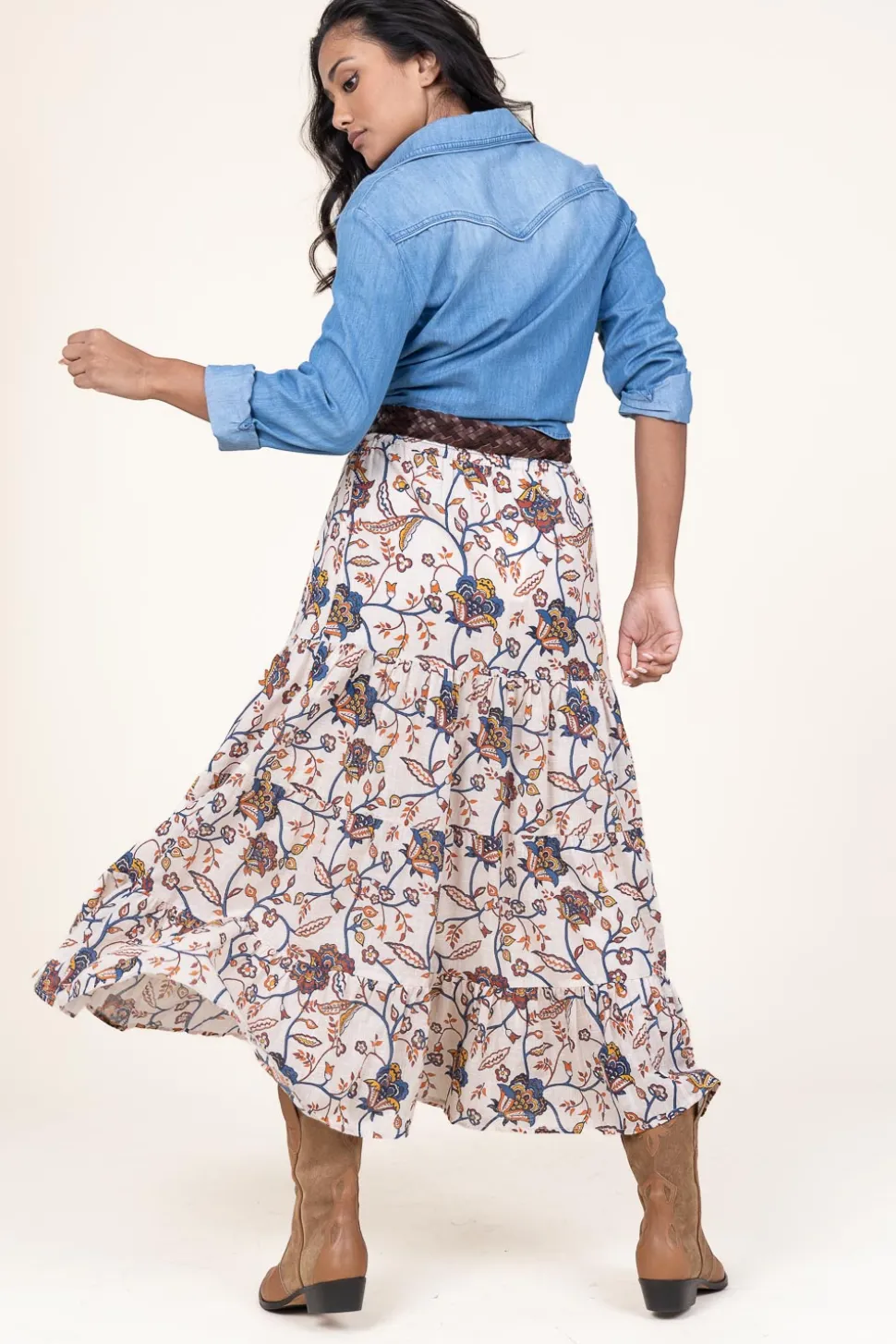 Maxi Skirt With Print Marla | Natural... | Stella Forest | Little Soho