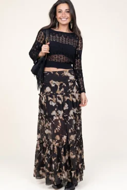 Maxi Skirt With Print Santacroce | Black... | Liu Jo | Little Soho