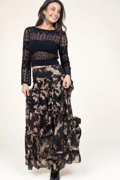 Maxi Skirt With Print Santacroce | Black... | Liu Jo | Little Soho