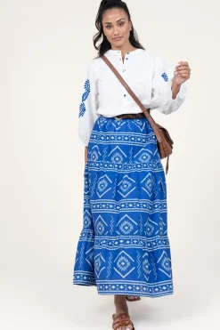 Maxi Skirt With Print Sunset | Blue... | Lollys Laundry | Little Soho