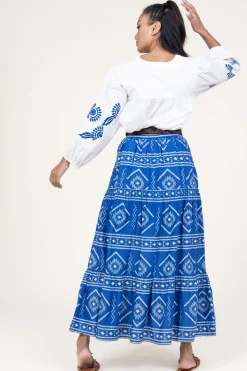 Maxi Skirt With Print Sunset | Blue... | Lollys Laundry | Little Soho