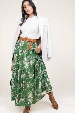 Maxi Skirt With Print Sunset | Green... | Lollys Laundry | Little Soho