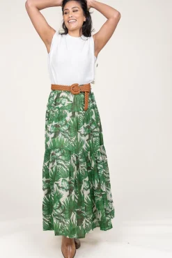 Maxi Skirt With Print Sunset | Green... | Lollys Laundry | Little Soho