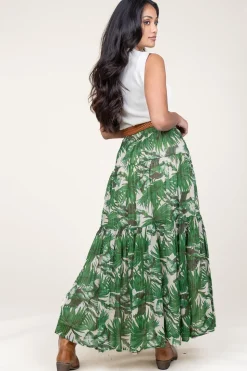 Maxi Skirt With Print Sunset | Green... | Lollys Laundry | Little Soho