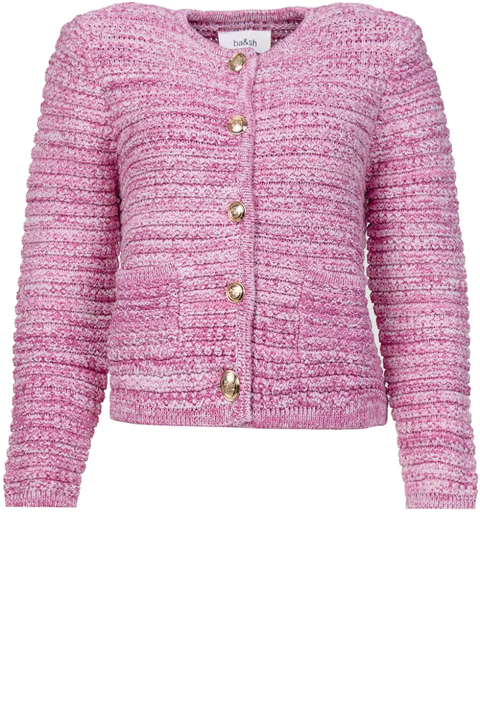 Melange Tricot Cardigan Guspa | Pink... | Ba&Sh | Little Soho